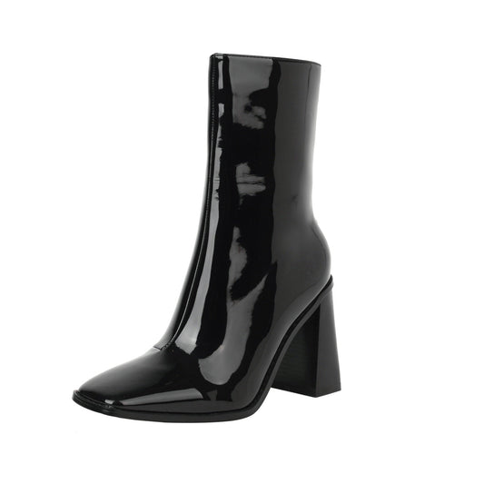 Glossy 90 Platform Ankle Boots - Vivianly Shoes - Ankle Boots