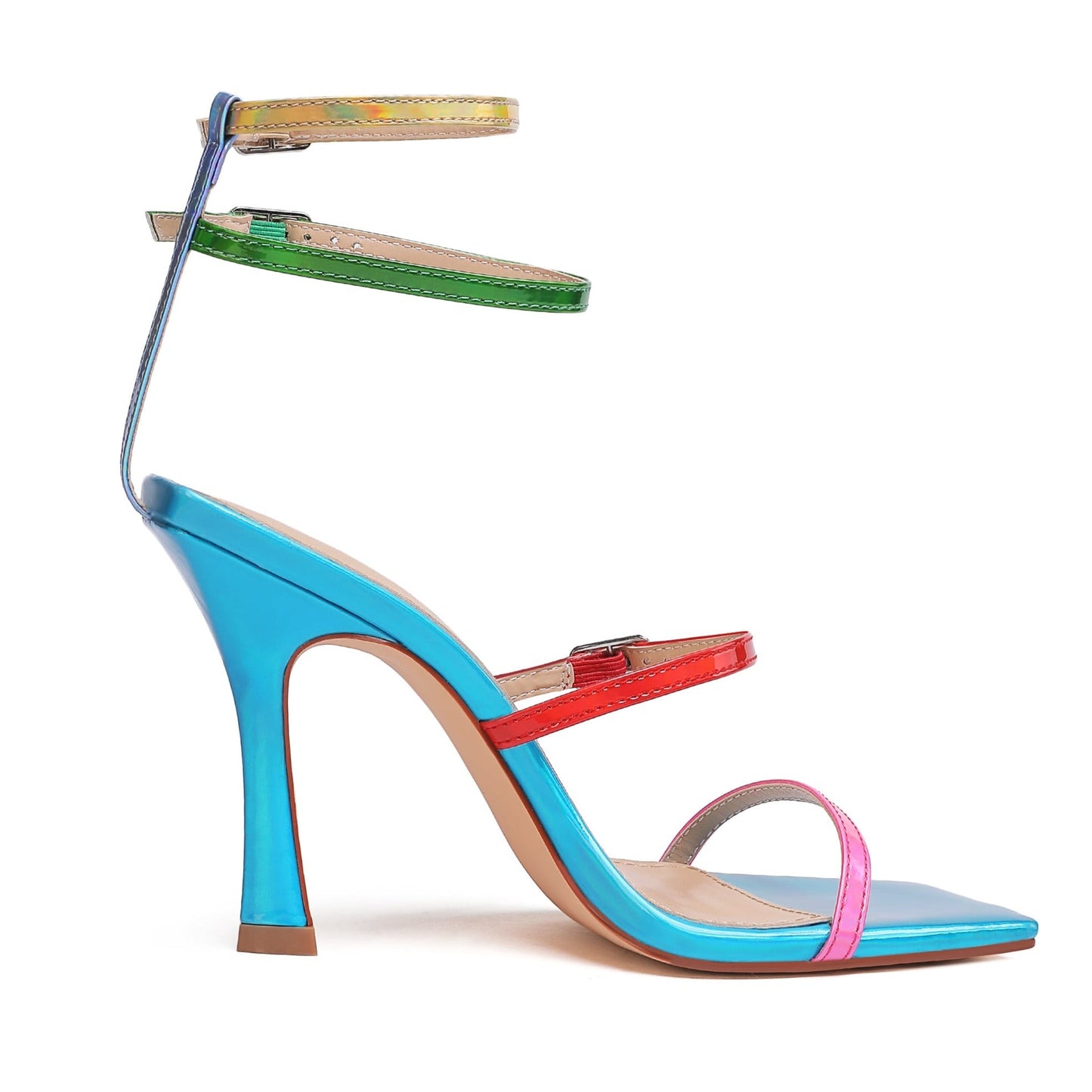 Audette 99 Square Strappy Sandals - Vivianly Shoes - Stilettos