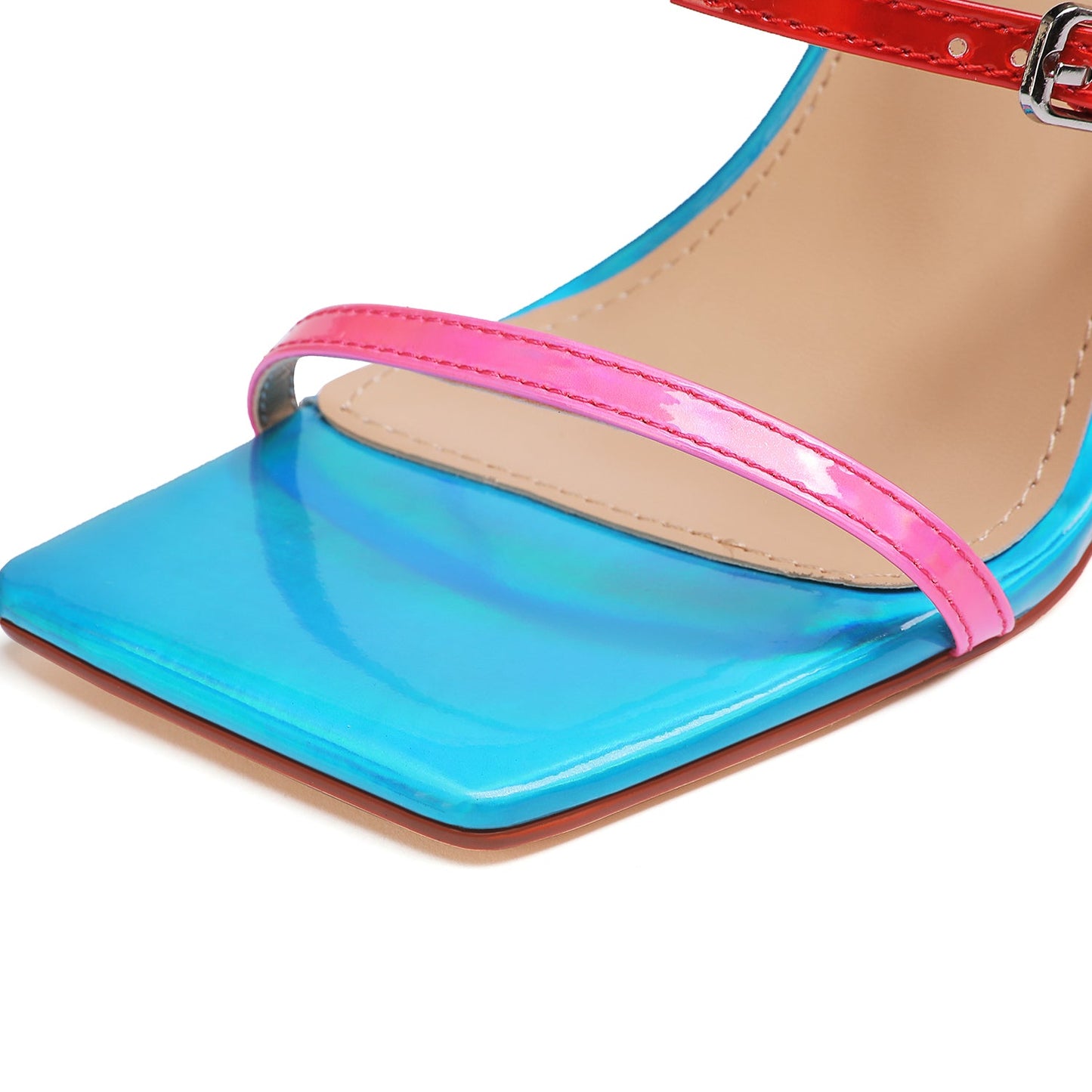 Audette 99 Square Strappy Sandals - Vivianly Shoes - Stilettos