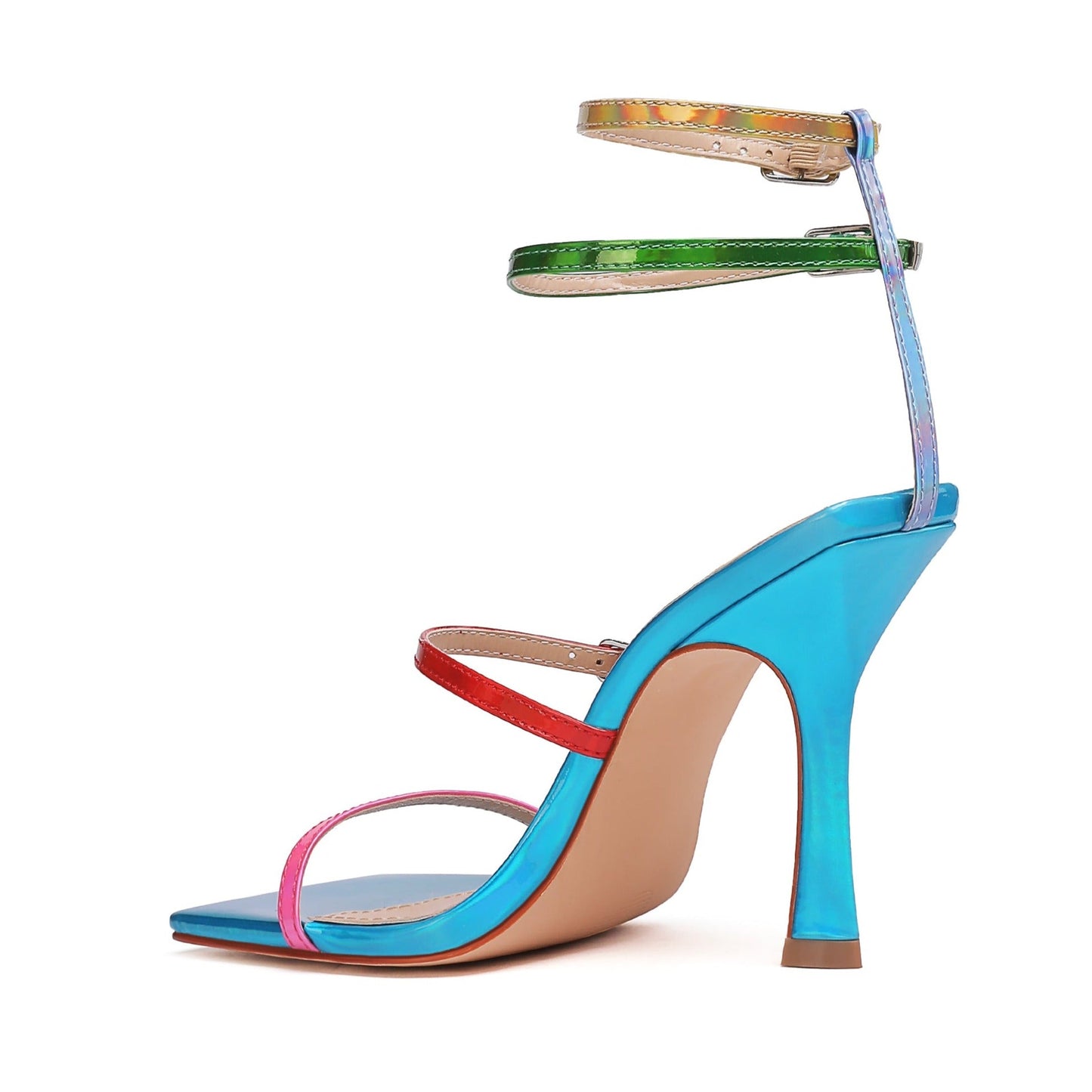 Audette 99 Square Strappy Sandals - Vivianly Shoes - Stilettos