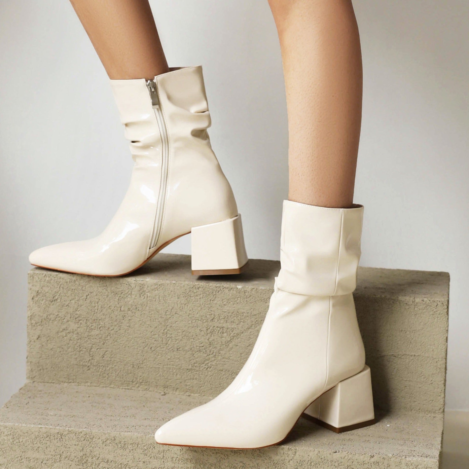 Barbie 65 Ruched Ankle Boots - Vivianly Shoes - Ankle Boots