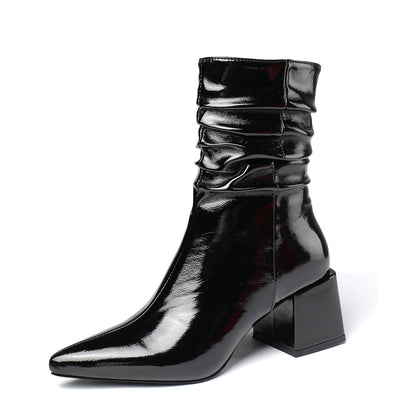Barbie 65 Ruched Ankle Boots - Vivianly Shoes - Ankle Boots