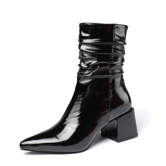 Barbie 65 Ruched Ankle Boots - Vivianly Shoes - Ankle Boots