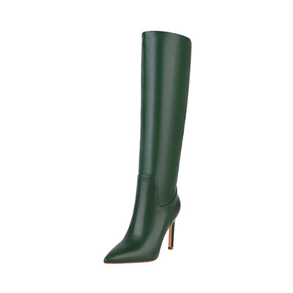 Cyndy 100 Knee High Stiletto Boots - Vivianly Shoes - Knee High Boots