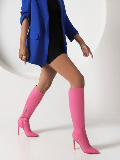 Cyndy 100 Knee High Stiletto Boots - Vivianly Shoes - Knee High Boots