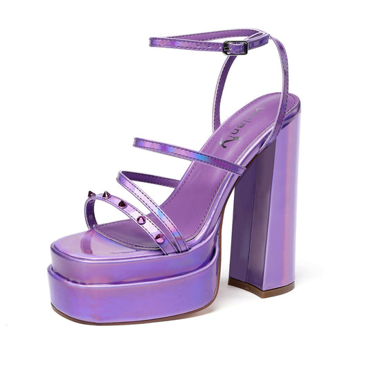 Darla 140 Platform Pump Sandals - Vivianly Shoes - Chunky Heels