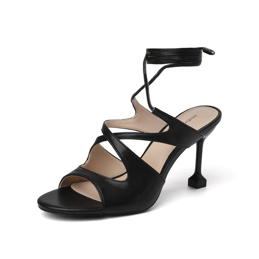 Jade 85 Lace - Up Stiletto Sandals - vivianly | Shoes Handcrafted with Love - Stilettos