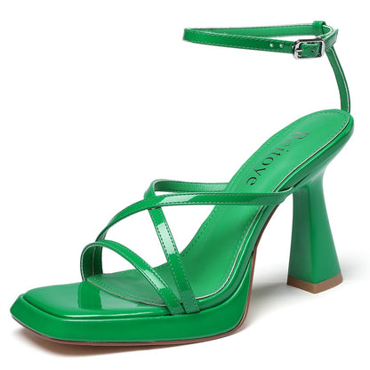 Jules 100 Chunky Platform Heels - Vivianly Shoes - Stilettos