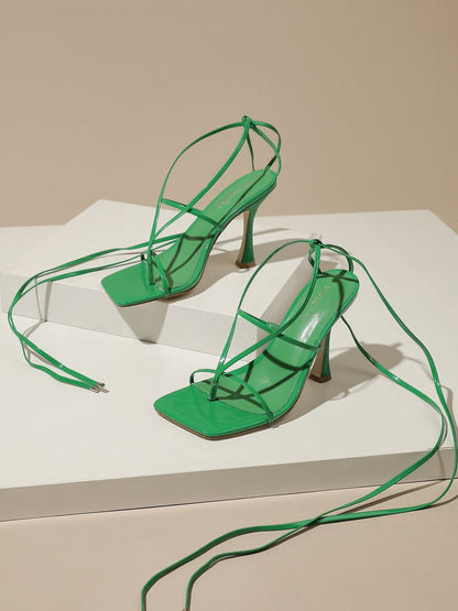 Kimi 104 Lace Up Strappy Heel Sandals - Vivianly Shoes -