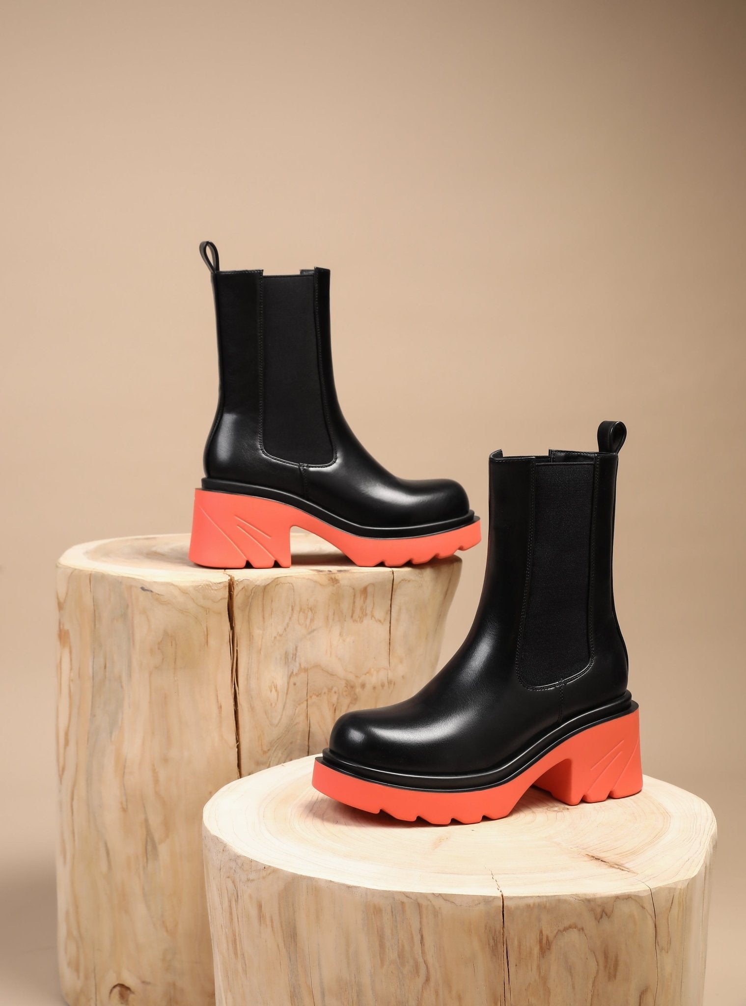 Layla 70 Chunky Heel Chelsea Boots - Vivianly Shoes - Ankle Boots