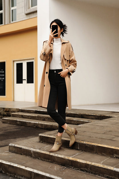 Maria 55 Studded Cowboy Ankle Boots - Vivianly Shoes - Ankle Boots