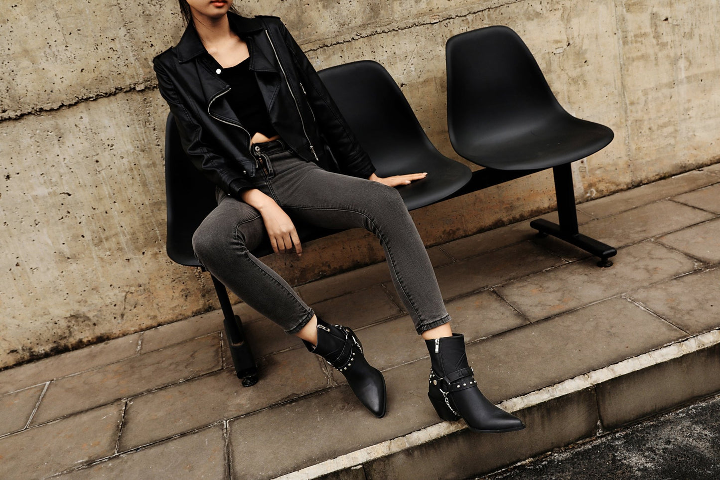 Maria 55 Studded Cowboy Ankle Boots - Vivianly Shoes - Ankle Boots