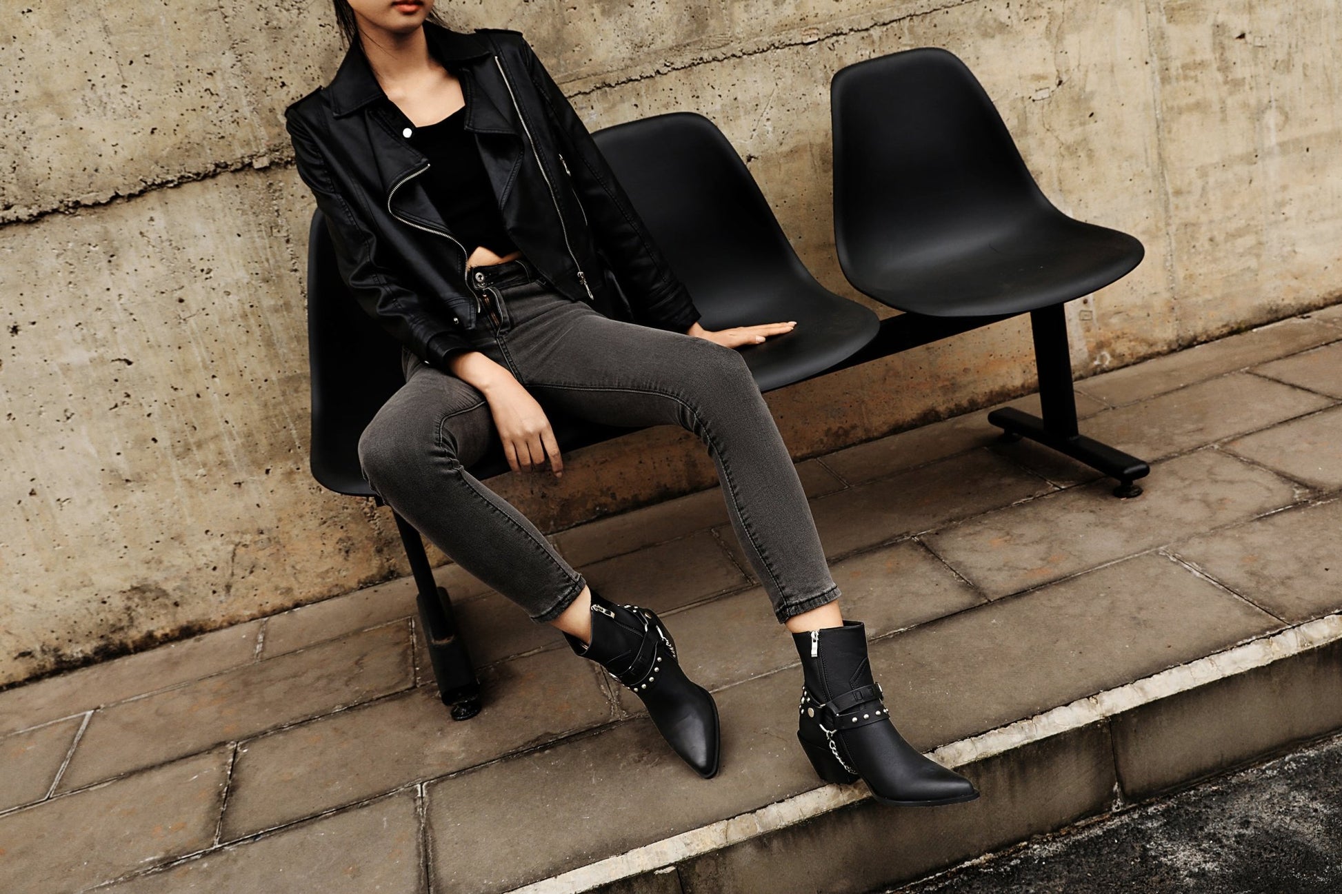 Maria 55 Studded Cowboy Ankle Boots - Vivianly Shoes - Ankle Boots