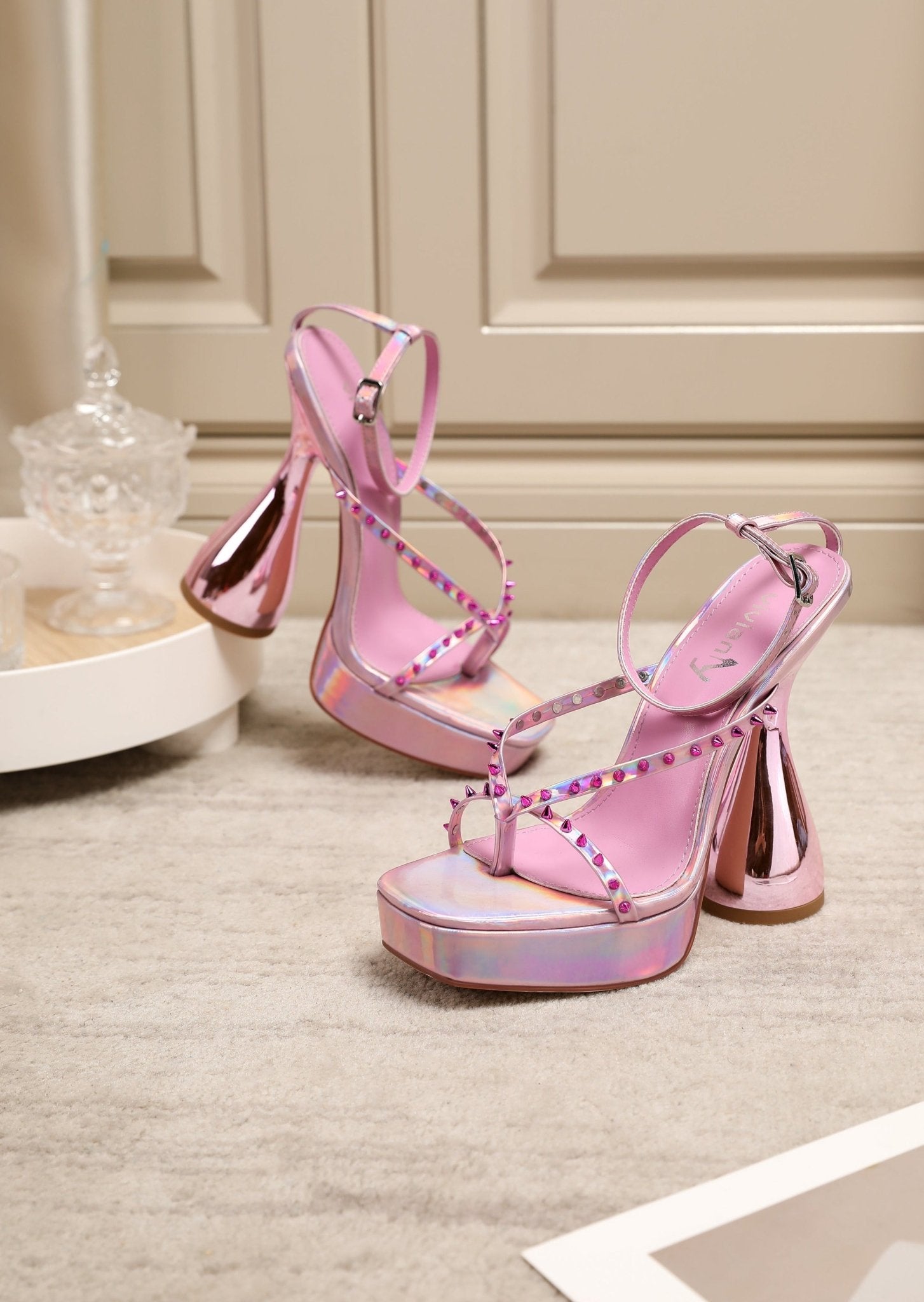 Maxine 140 Rhinestone Pumps - Vivianly Shoes - Platform Heels