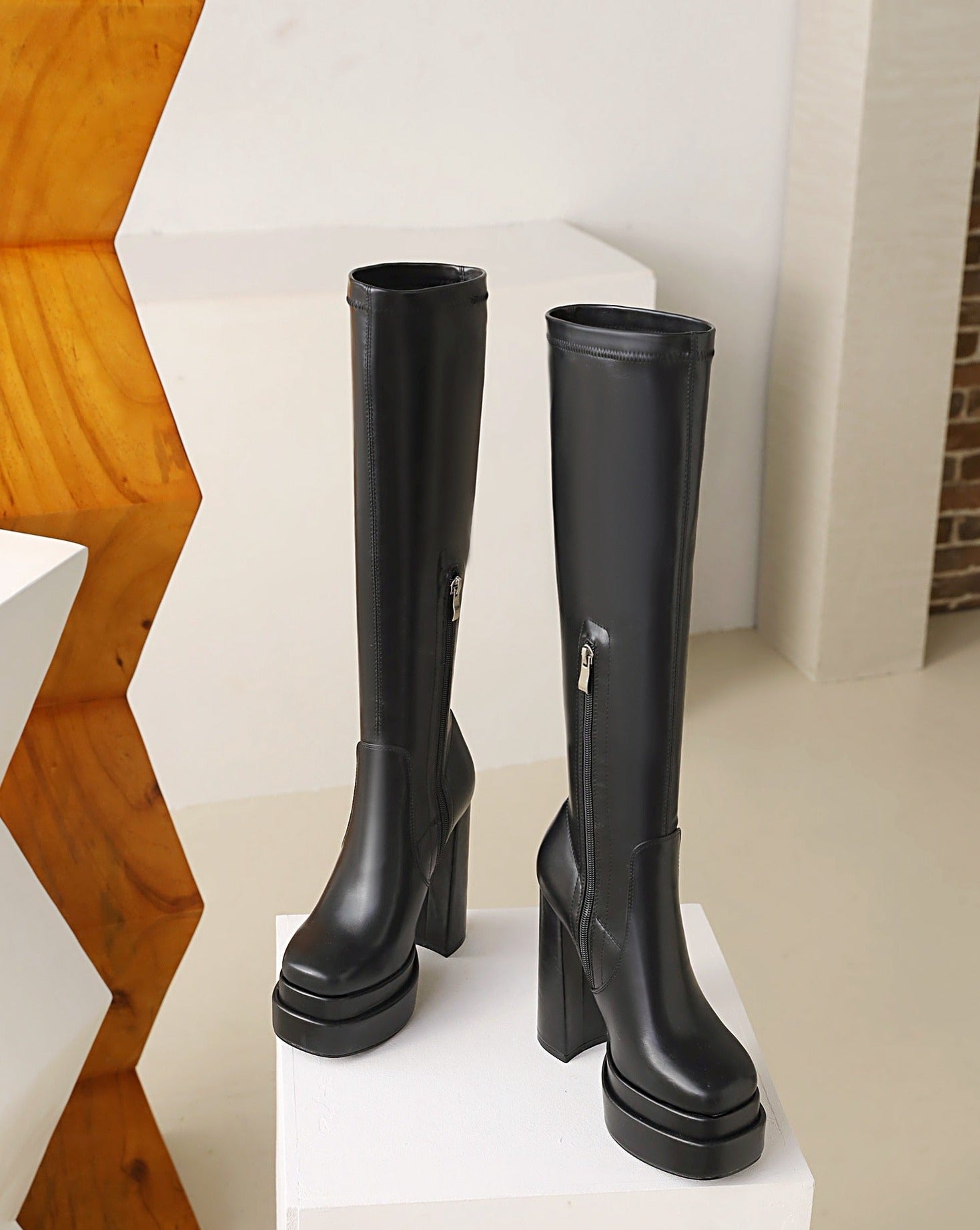 Maya 140 Tall Zipper Knee High Boots - Vivianly Shoes - Knee High Boots