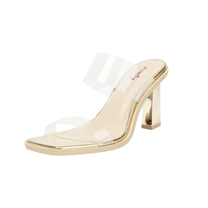 Maya 84 Open Toe Clear Accent Sandal Heels - Vivianly Shoes -