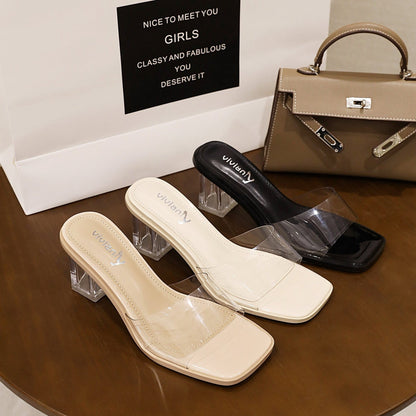 Rose 65 Heeled Sandals - Vivianly Shoes - Chunky Heels