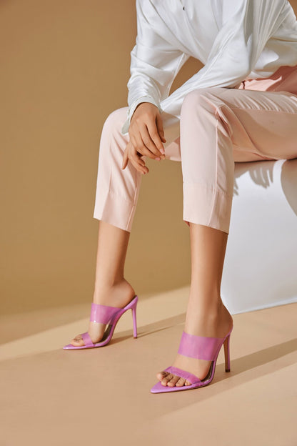 Roxy 110 Clear Stiletto Heels - Vivianly Shoes - Stilettos