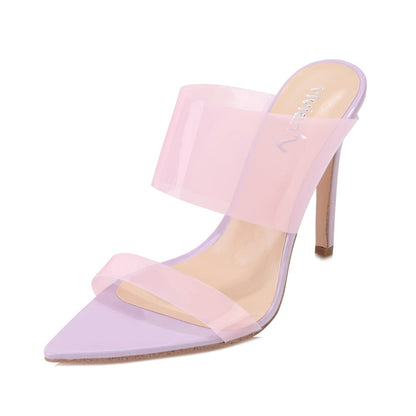 Roxy 110 Clear Stiletto Heels - Vivianly Shoes - Stilettos