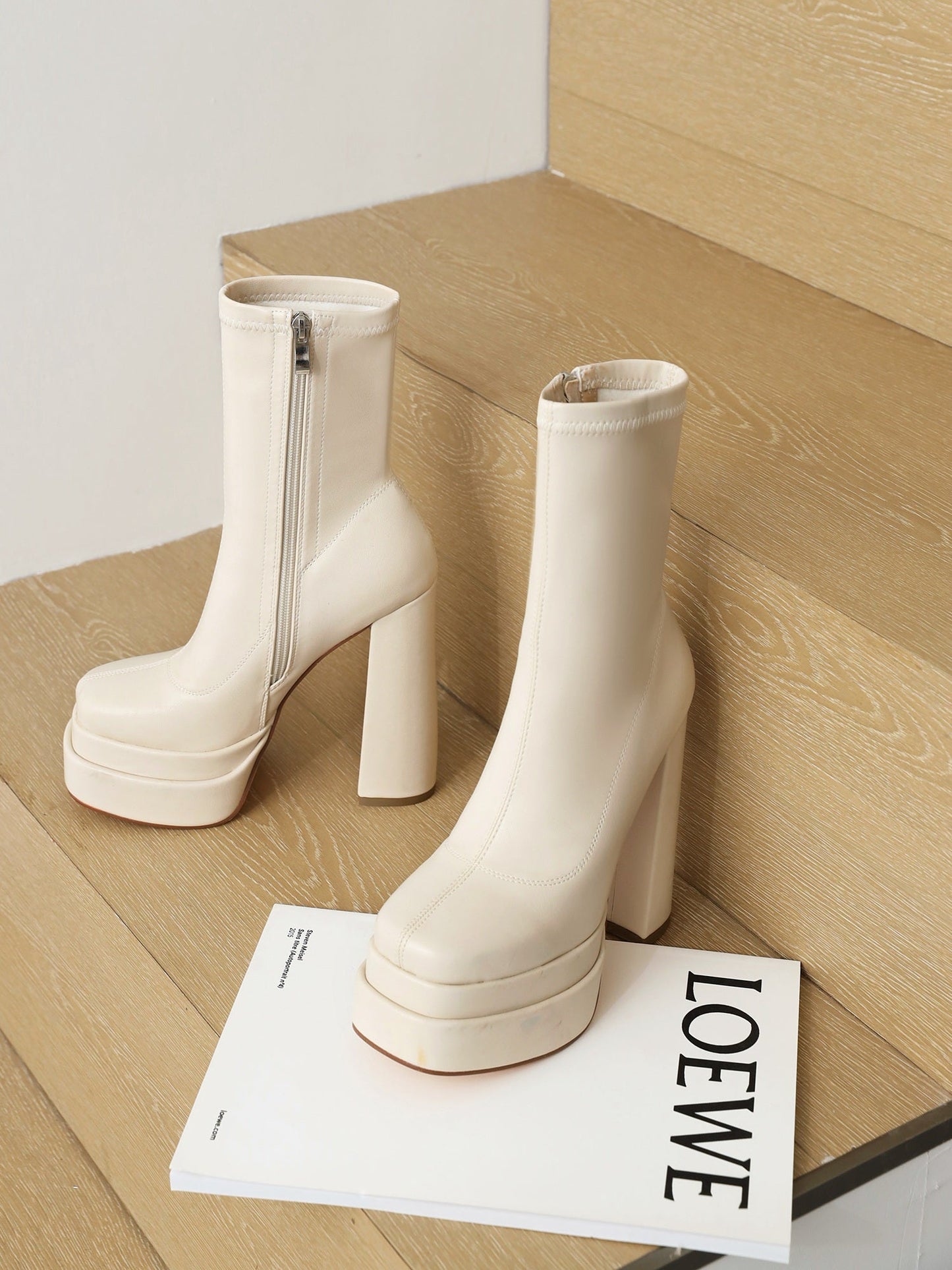 Sheena 140 Chunky Heel Go Go Boots - Vivianly Shoes - Ankle Boots