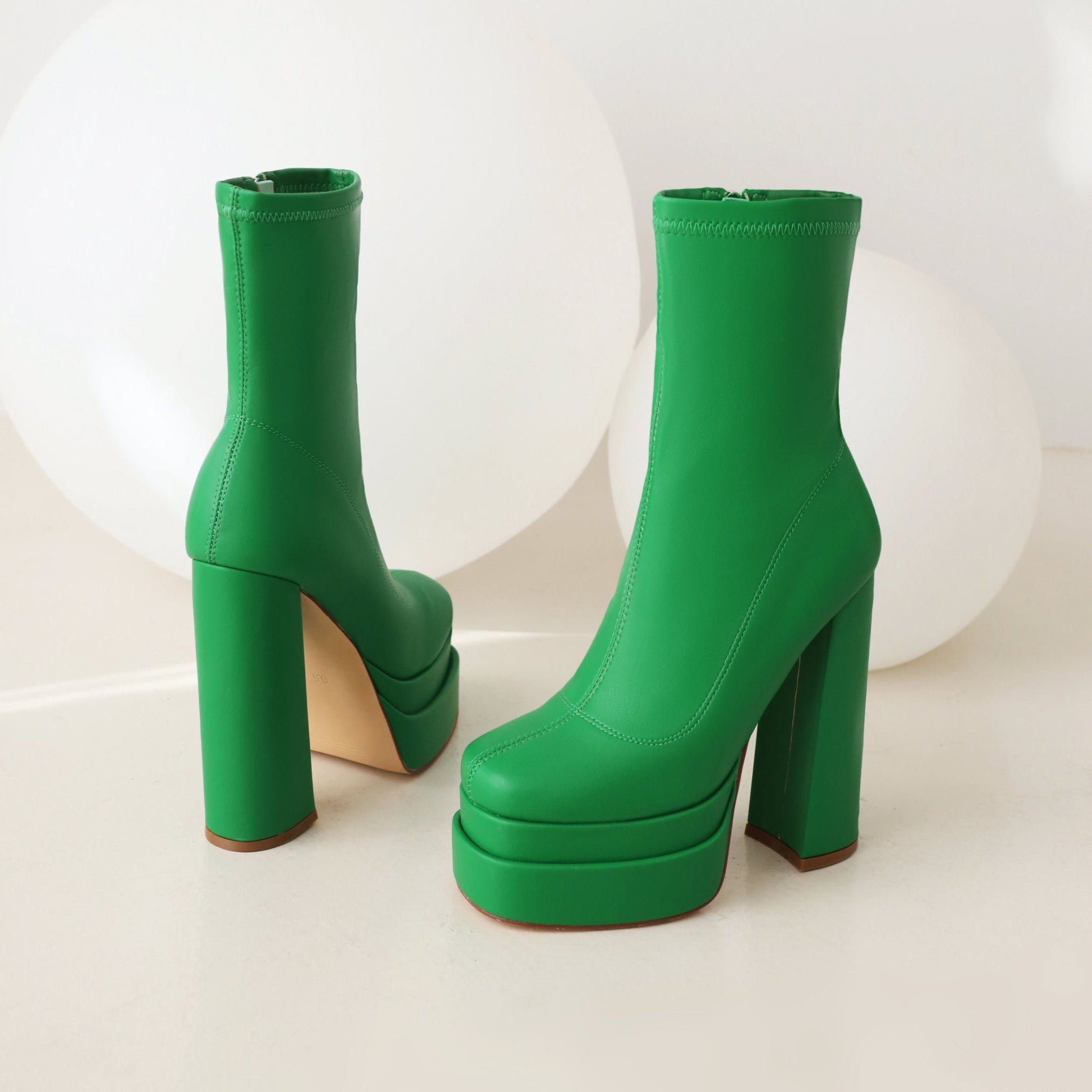 Sheena 140 Chunky Heel Go Go Boots - Vivianly Shoes - Ankle Boots