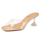 Denise 69 Clear Heeled Sandals - Vivianly Shoes - Kitten Heels