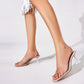 Denise 69 Clear Heeled Sandals - Vivianly Shoes - Kitten Heels