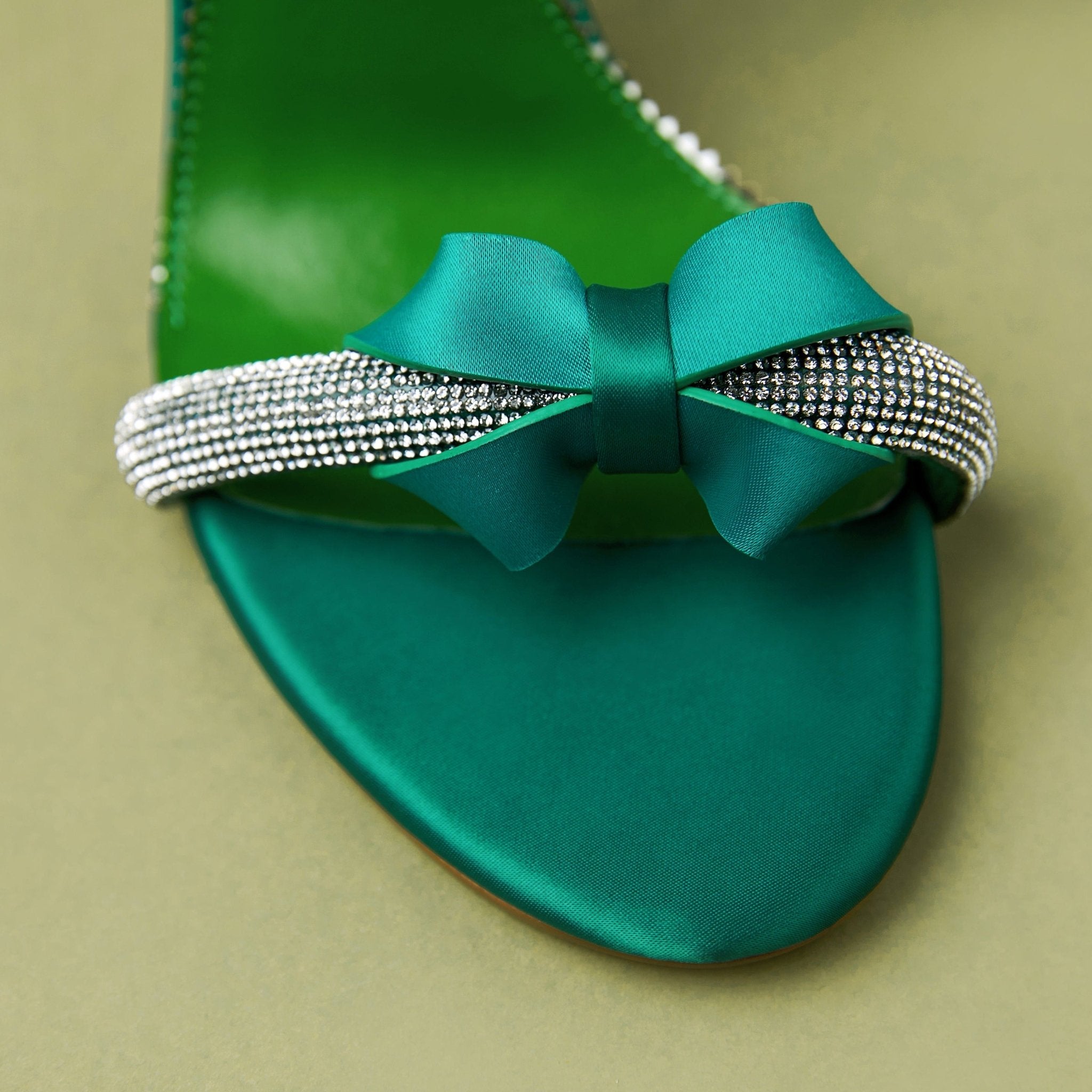 Emerald Green Wedding Shoes with Crystal and Pearl Design – Custom Wedding  Shoes by A Bidda Bling
