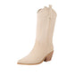 Jenn 68 Pointed Cowboy Mid Calf Boots - Vivianly Shoes - Mid Calf Boots