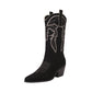 Jenn 68 Pointed Cowboy Mid Calf Boots - Vivianly Shoes - Mid Calf Boots