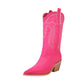 Jenn 68 Pointed Cowboy Mid Calf Boots - Vivianly Shoes - Mid Calf Boots