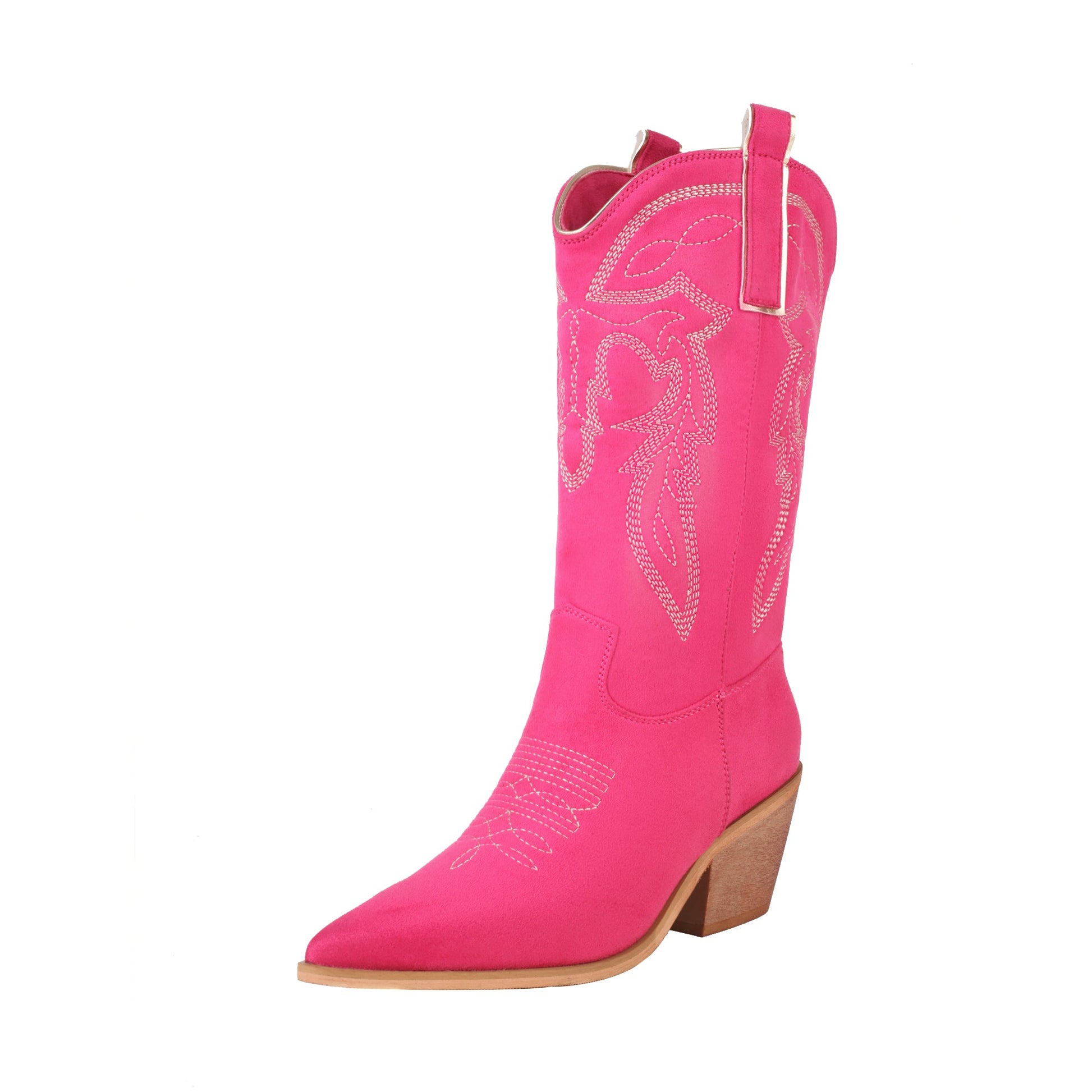 Jenn 68 Pointed Cowboy Mid Calf Boots - Vivianly Shoes - Mid Calf Boots