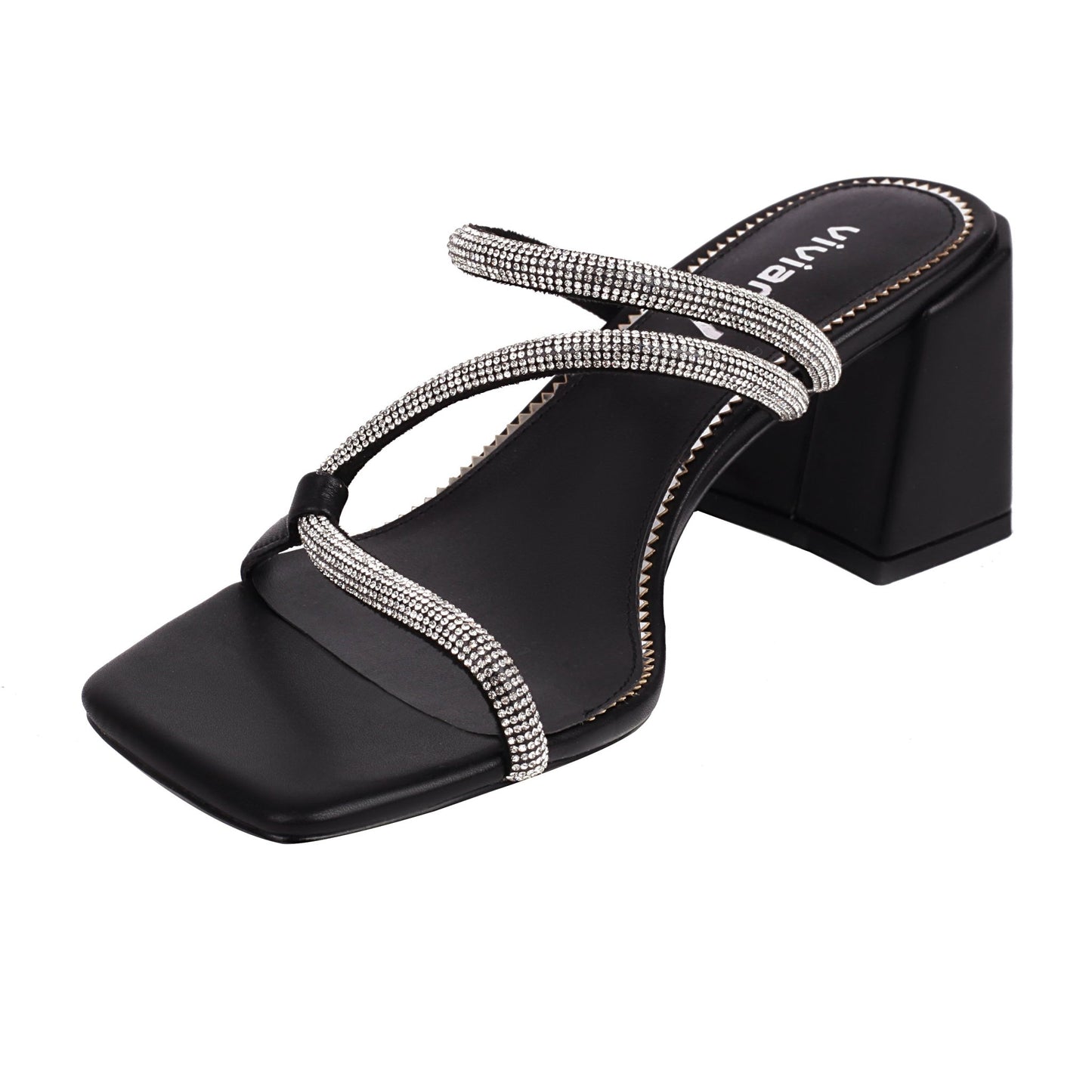 Luciana 69 Clear Sandals - Vivianly Shoes - chunky heels