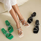 Luciana 69 Clear Sandals - Vivianly Shoes - chunky heels