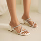 Luciana 69 Clear Sandals - Vivianly Shoes - chunky heels