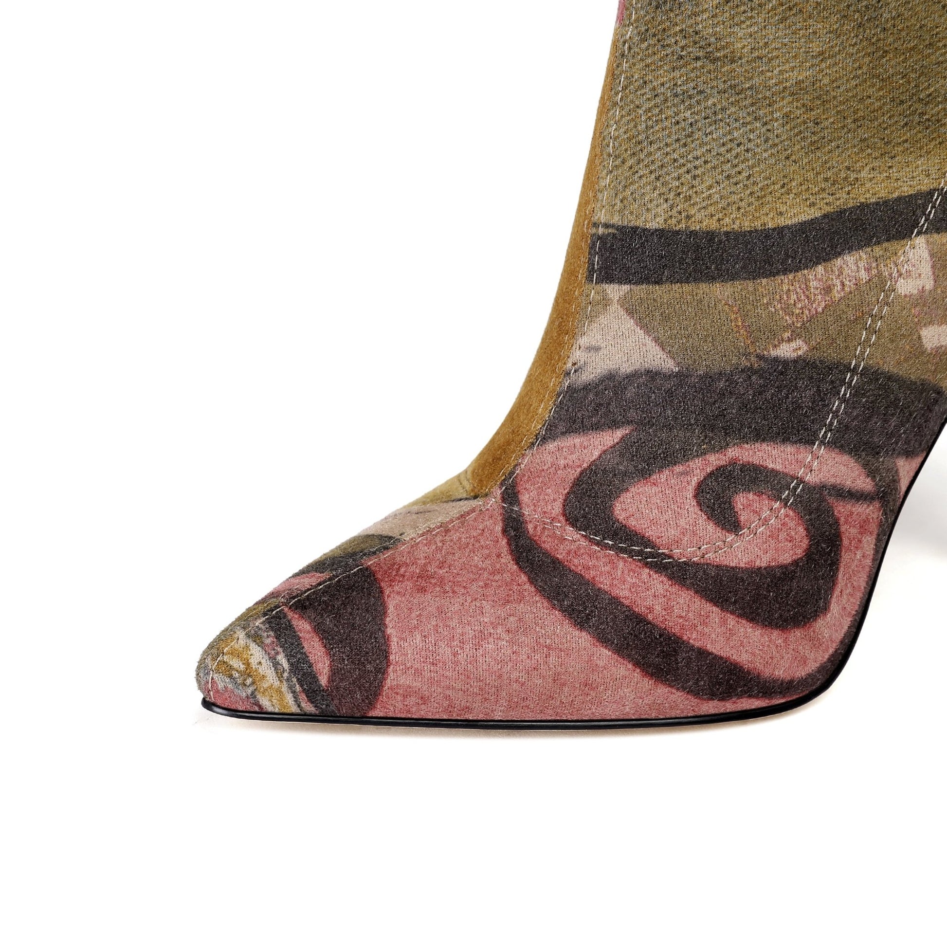 Mona 105 Art Print Over Knee High Boots - Vivianly Shoes - Over Knee Boots