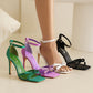 Pauline 100 Strappy Sandal Heels - Vivianly Shoes - Stilettos